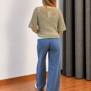Tensel Kesim Saks Mavi Pantolon - Pantolon | Banu Butik